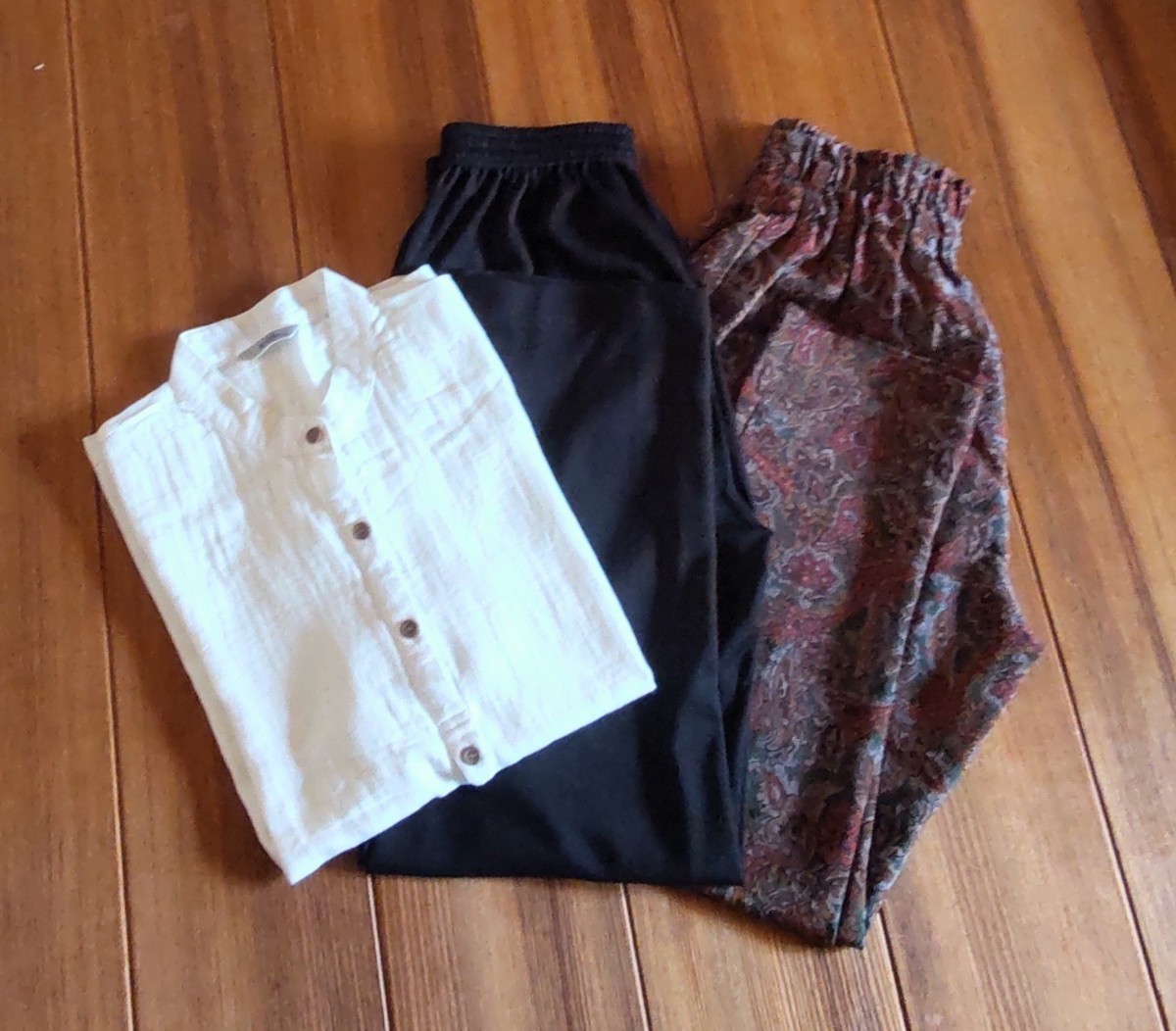 ★美品・良品 涼しげ ルームウエア3点 トップス1点 パンツ2点 サイズL★拍卖