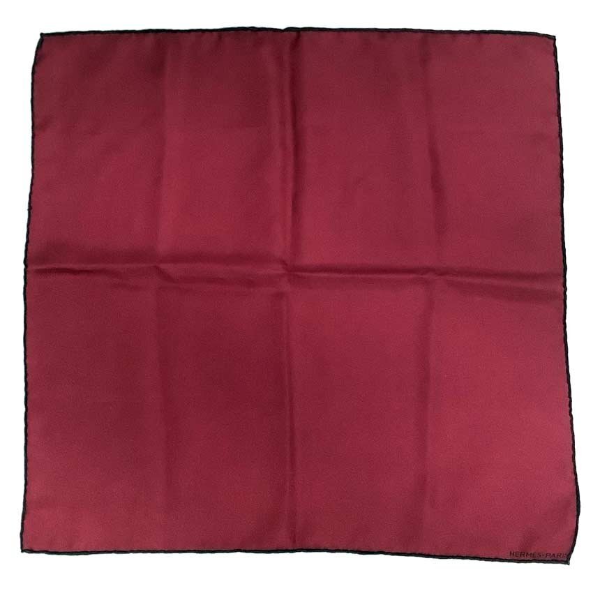 送料無料 希少 HERMES エルメス シルク スカーフ ポケットチーフ ネッカチーフ バンダナ ボルドー aq12135拍卖