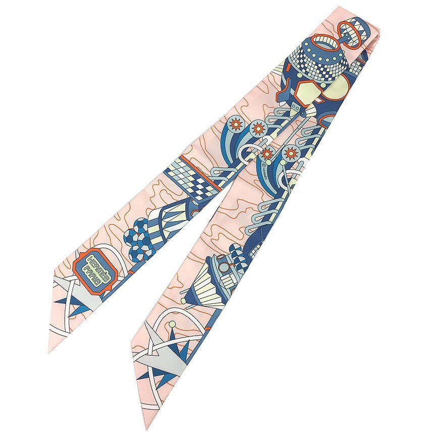 送料無料 セール HERMES エルメス ツイリー タイスカーフ Odyssey オデッセイ 2022年 秋冬 ピンク 新品 aq9063拍卖