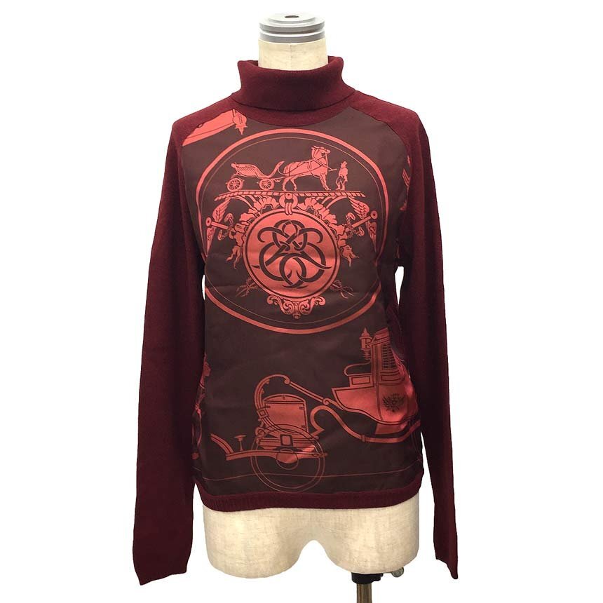 送料無料 HERMES エルメス タートルネックニット MEサイズ 長袖 X-LIBRIS エクスリブリス ウール シルク マルジェラ期 aq11237拍卖