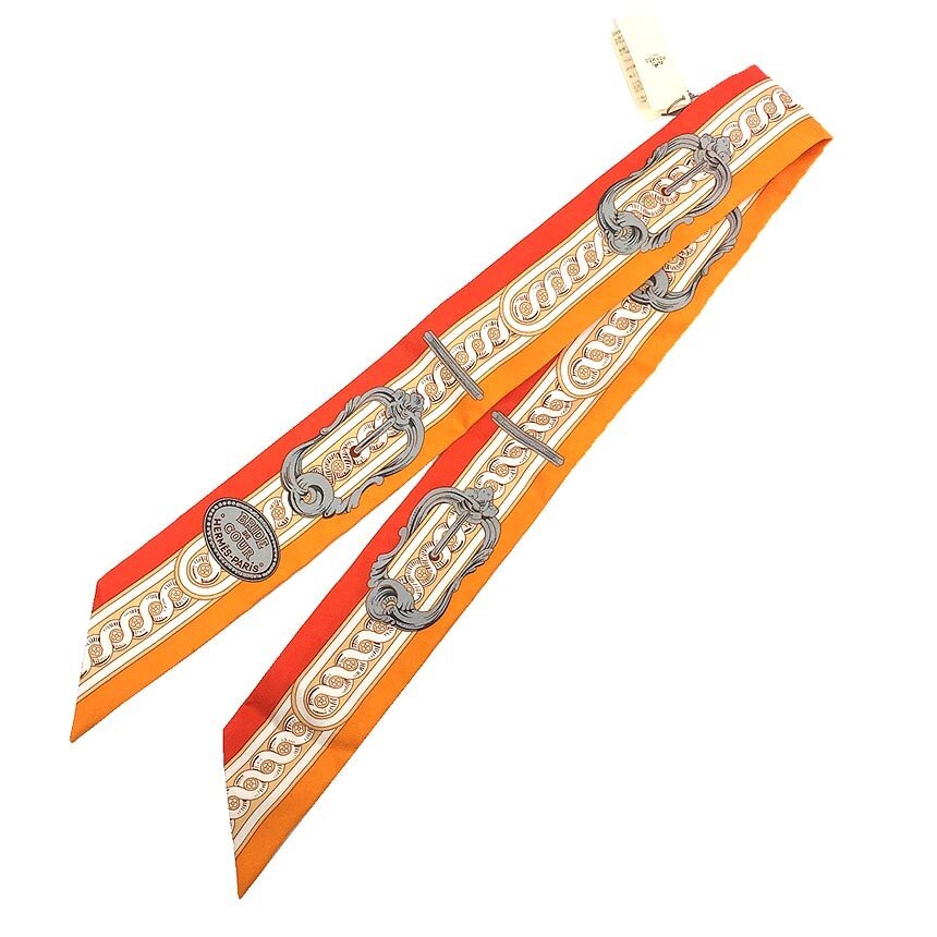セール 送料無料 HERMES エルメス ツイリー タイスカーフ Brides de cour ブリッド ドゥ クール 2021年春夏 Twilly Scarf 新品 aq9476拍卖