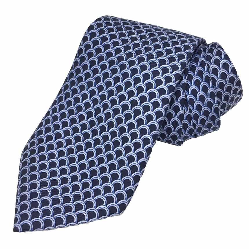 ゆうパケット発送 全国送料無料 HERMES エルメス ネクタイ 青海波文様 人気の和柄シリーズ シルク ネイビー 美品 aq8201拍卖