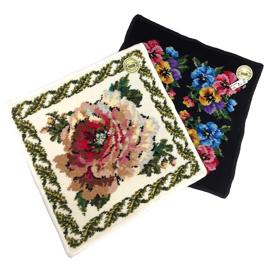 ゆうパケット発送 送料無料 FEILER フェイラー ハンカチ30cm 2枚セット ムーンライトフラワー パンジーPANSY 2016 未使用 aq11932拍卖