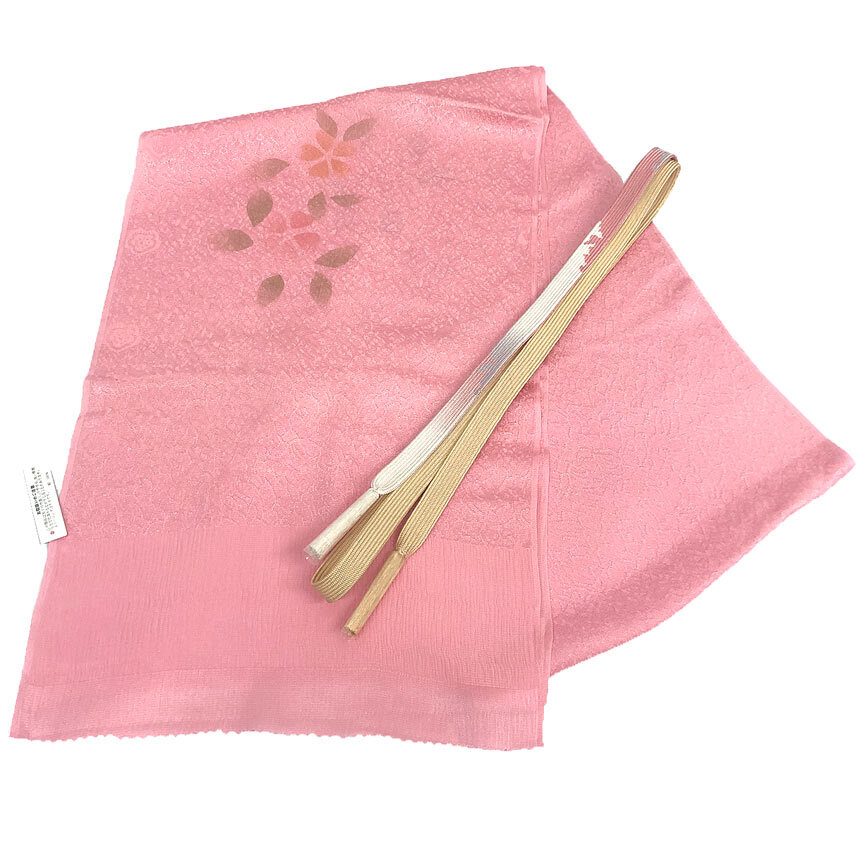 全国送料無料 京やQ727 正絹 帯揚げ 帯締め 帯揚げ+帯締め2点セット 高級ちりめん 高級手組紐 高麗組 袷単衣兼用 未使用拍卖