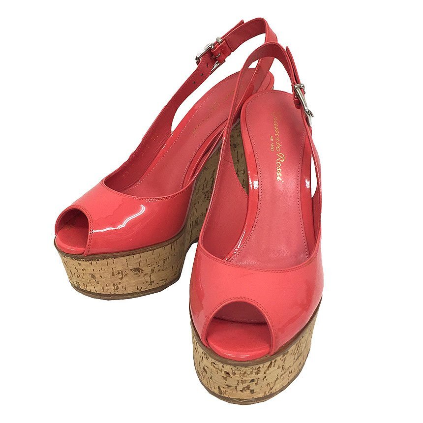 セール Gianvito Rossi ジャンヴィト ロッシ ウエッジソールサンダル オープントゥ パンプス レディース 中古 aq8854拍卖