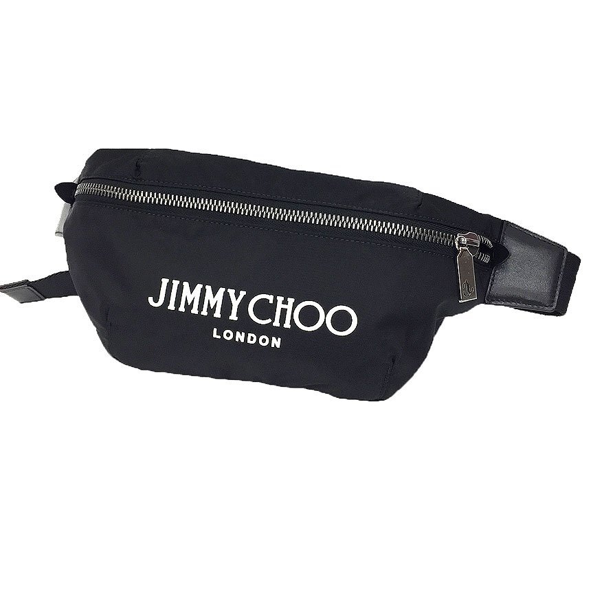 JIMMY CHOO ジミーチュウ ボディバッグ FINSLEY DNH 0258 BLACK/LATTE/GUNMETAL ブラック 黒 未使用 aq11634拍卖