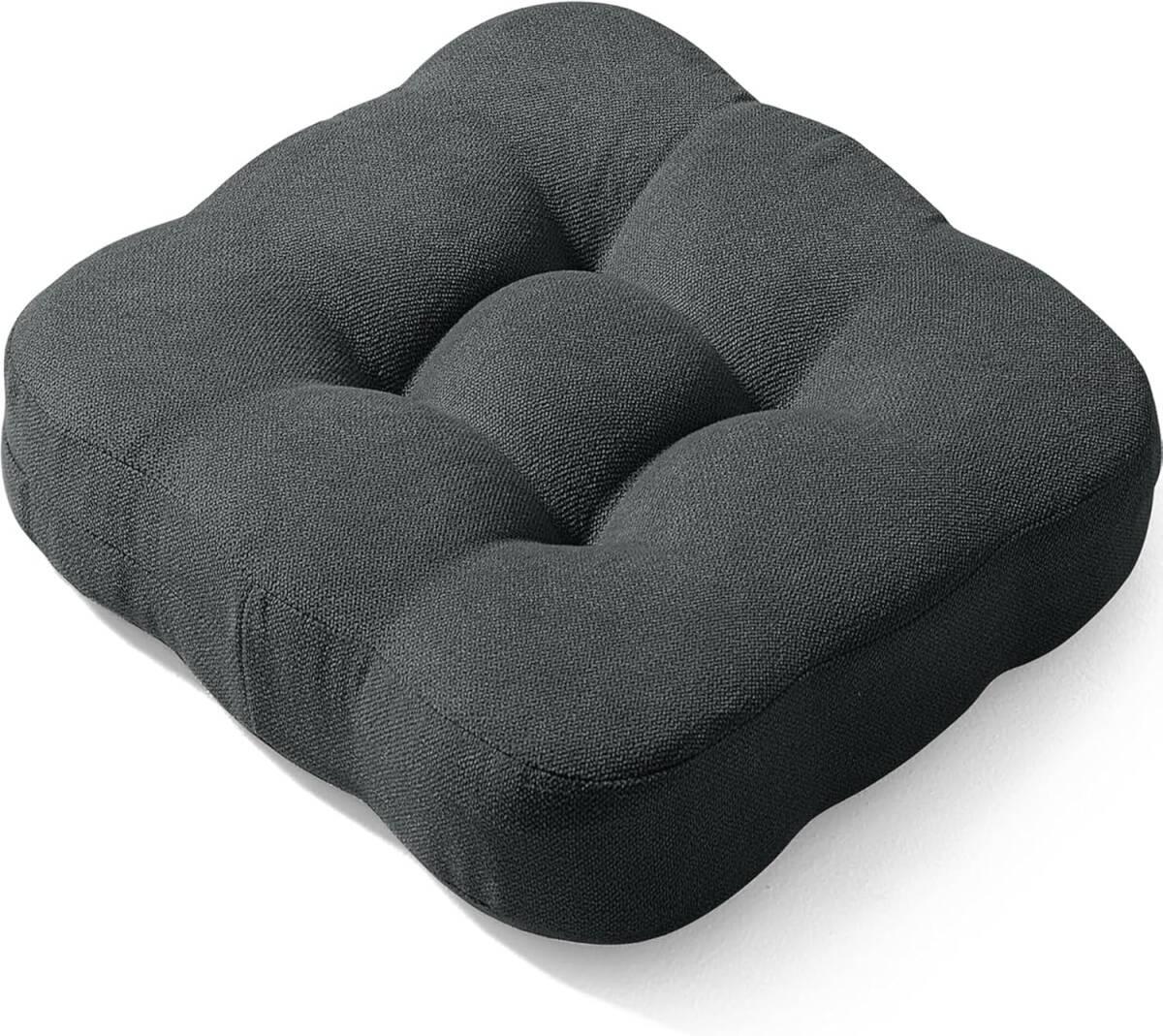 座布団 クッション 低反発 椅子 厚め 8cm 2層構造 42cm 座布団カバー シートクッション オフィスチェア用 おしゃれ ダークグレー拍卖