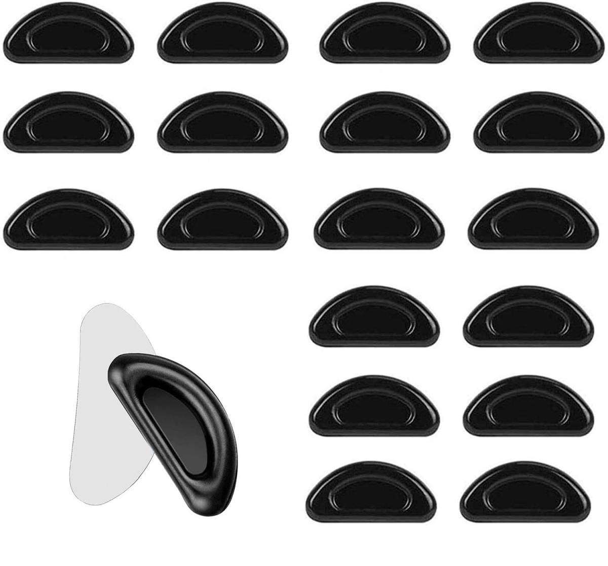 メガネパッド 鼻パッド エアシリコン 滑り止め(10ペアセット ブラック色)拍卖