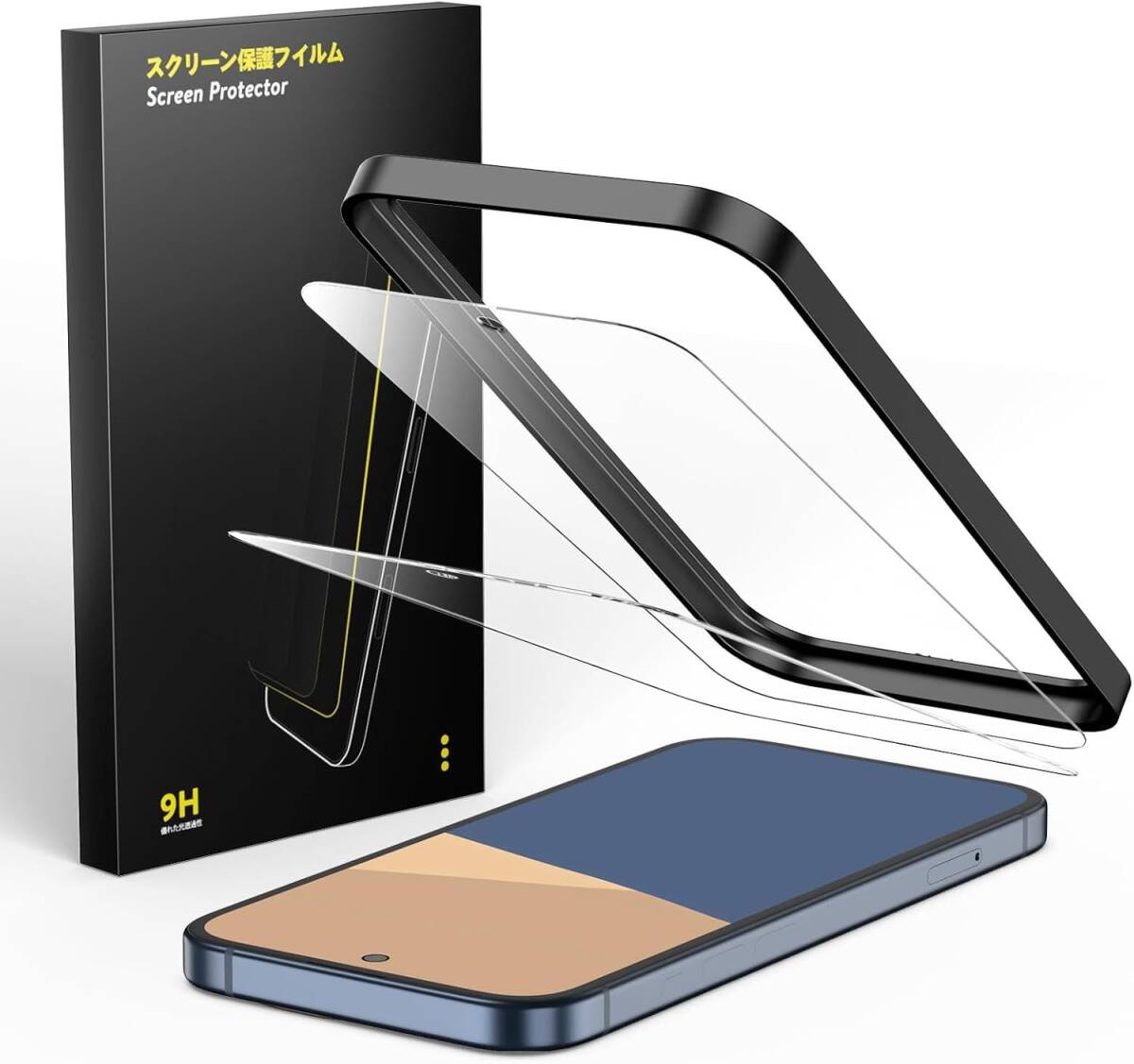 ガラスフィルム AQUOS sense10 用 保護フィルム 2枚 + カメラフィルム 2枚 【指紋認証対応】 旭硝子素材製 ガイド枠付き 拍卖