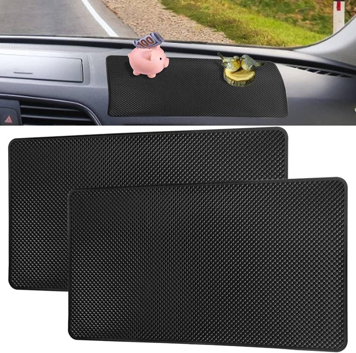 【2枚セット 27×15㎝】超強力滑り止めマット 大きめサイズ 滑り止めパッド 車用 耐寒耐熱 水洗い可能拍卖