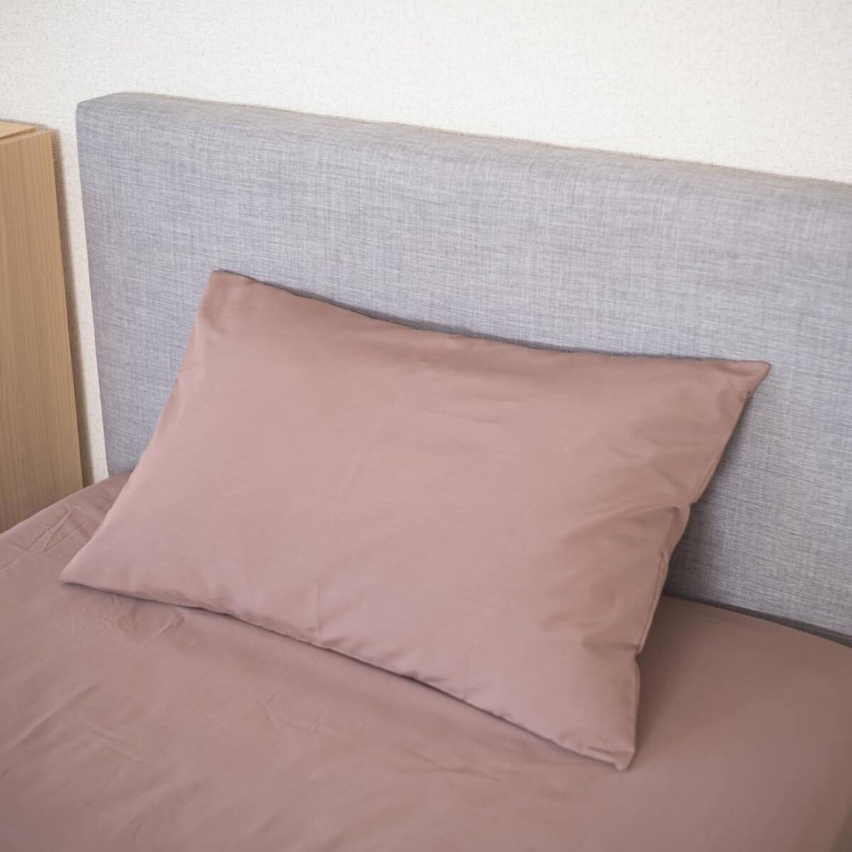 枕カバー ダニ対策 43×63cm用 ダニ通過防止 肌触りが良い 高密度 洗える オールシーズン シーツ 布団カバー (ブラウン)拍卖