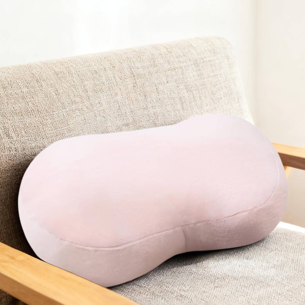 腰痛 クッション 腰枕 背もたれ 腰サポート もちもち 極上の肌触り 体圧分散 カプセル型 ピンク拍卖