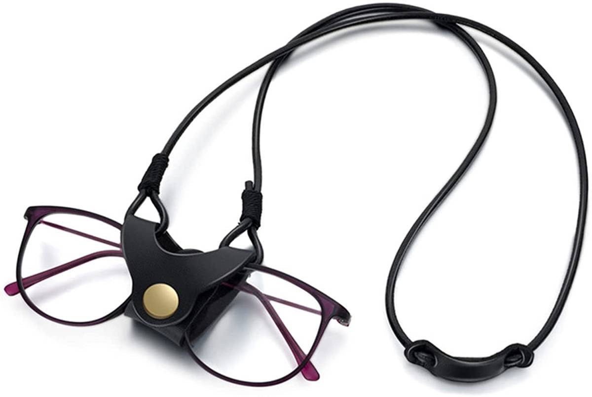 メガネホルダー メガネストラップ メガネチェーン メガネ掛け 首掛け(黒)拍卖