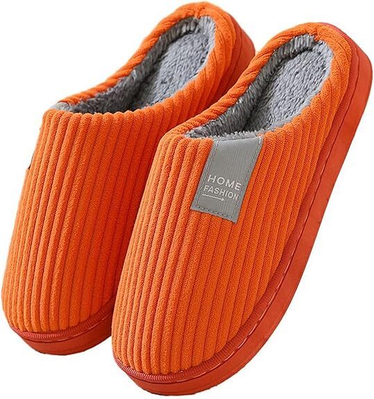 スリッパ ルームシューズ 冬用 柔らかい あったかい 保温 防寒 静音 軽量(色:オレンジ サイズ:23~23.5cm)拍卖