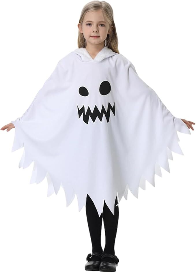 マント ハロウィン コスプレ 幽霊 子供用 ホラー 夜光仕様 光るマント ワンピース 悪魔 パーティー衣装(サイズ: 120)拍卖