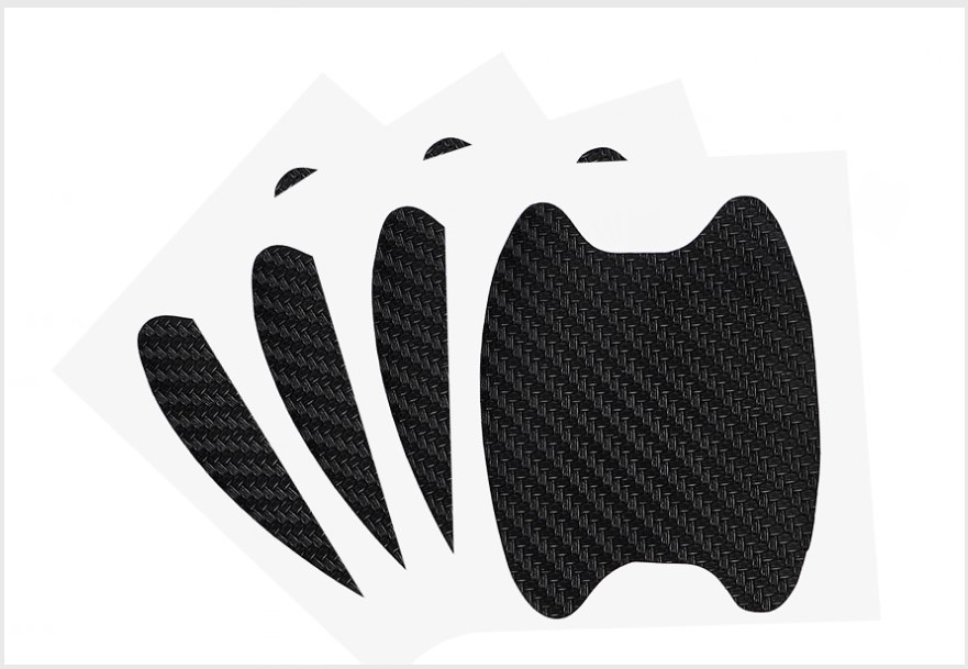 【4枚入り】ドアノブ傷防止シート 保護シート ドアハンドル シールタイプ ステッカータイプ【色:ブラック】拍卖