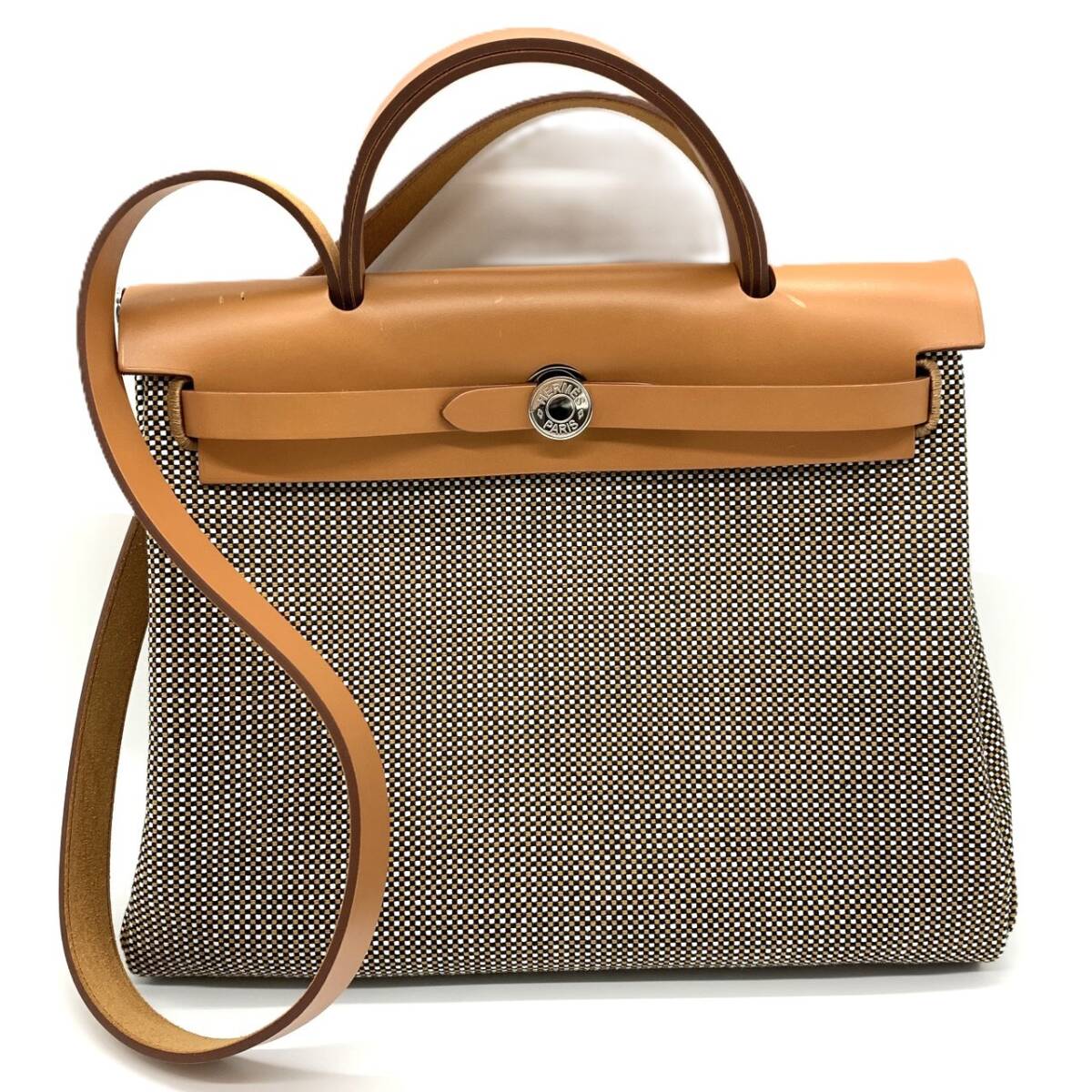 エルメス エールバッグジップPM キャンバス 2way レザー シルバー金具 Z刻印 中古 HERMES拍卖