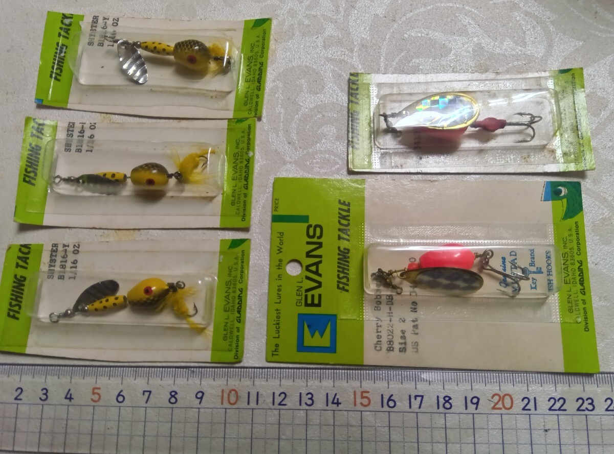 old オールド エバンス(オリムピック) シャイスターボブ 1.8g(3点)、チェリーボバーNO.2 2.6g(2点) 未使用5点セット!拍卖