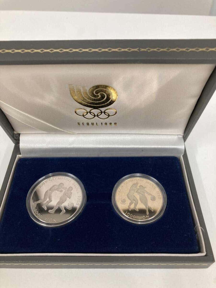 1988年ソウルオリンピック 記念硬貨セット 1000W 2000W ★8808拍卖