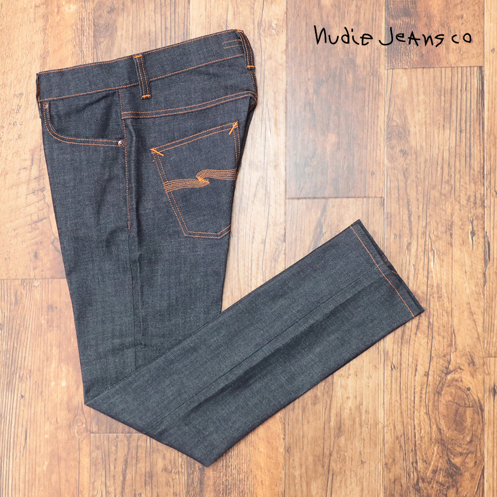 1円/Nudie Jeans/31サイズ/デニムパンツ GRIM TIM 113507 DRY TWIL スリムストレート 定番 快適 上品 イタリア製 新品/紺/ネイビー/kt130/拍卖