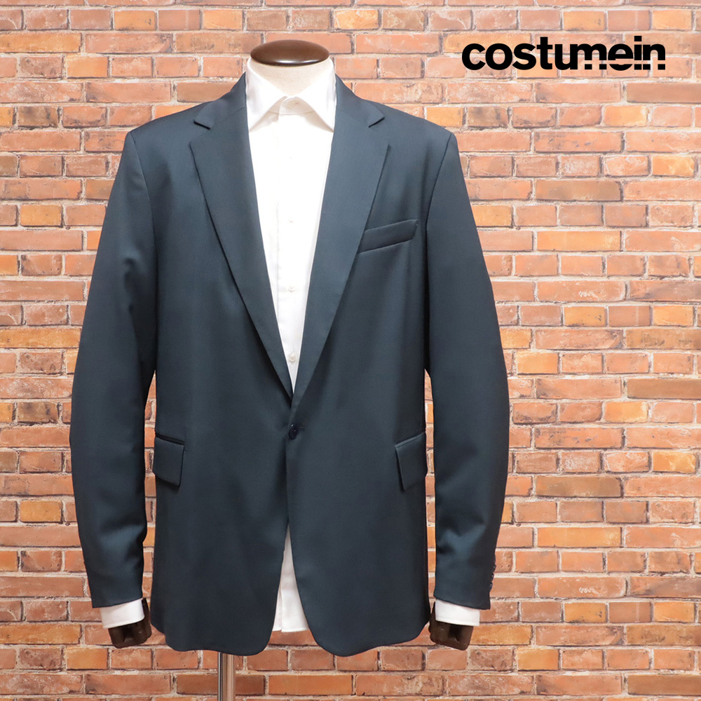 1円/24秋冬/costumein/48サイズ/テーラード ジャケット JOEL ウールサージ 無地 イタリア製 上品 サンプル品 新品/ダークグリーン/ma192/拍卖