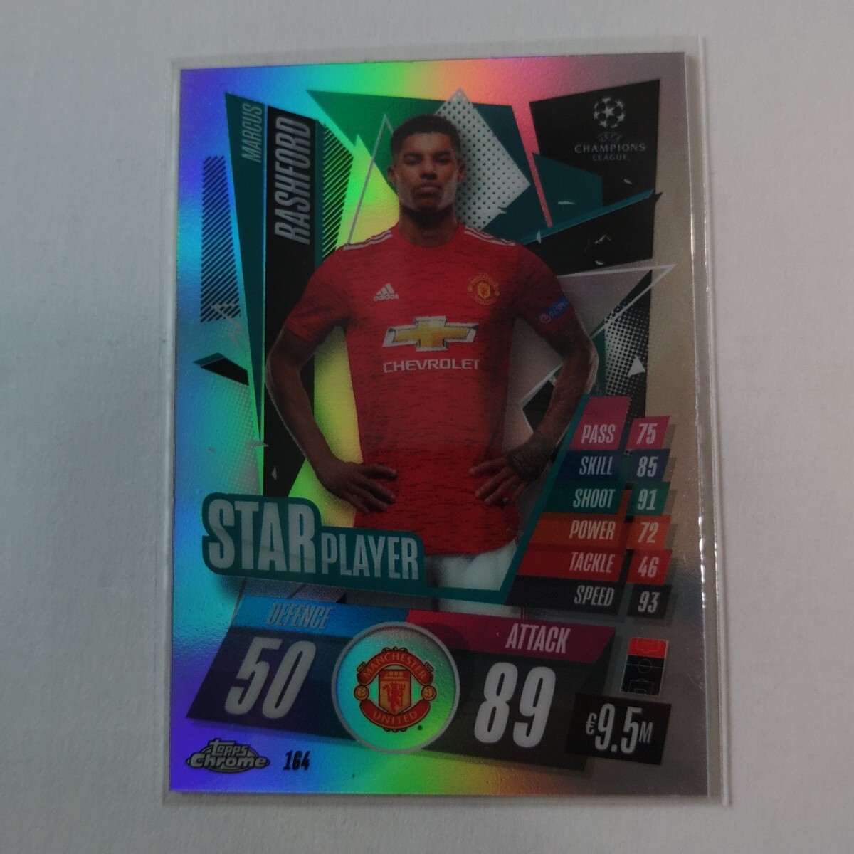 2020-21 Topps Chrome UCL MATCH ATTAX #164 MARCUS RASHFORD【マーカス・ラッシュフォード】M・ユナイテッド パラレル版 Refractors拍卖