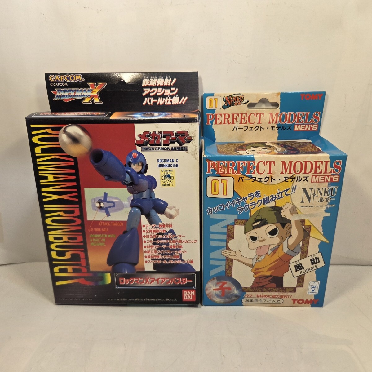 BANDAI バンダイ「 メガアーマー ロックマン×アイアンバスター」TOMY「 忍空 - 風助 - 空力玉付き」合計2個 新品未使用 A823拍卖