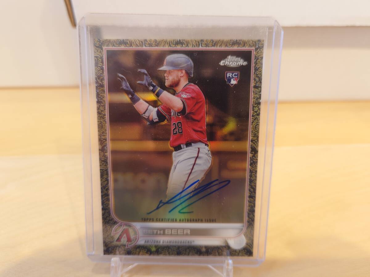 2022 TOPPS CHROME GILDED SETH BEER RC ルーキサインカード 99シリ拍卖