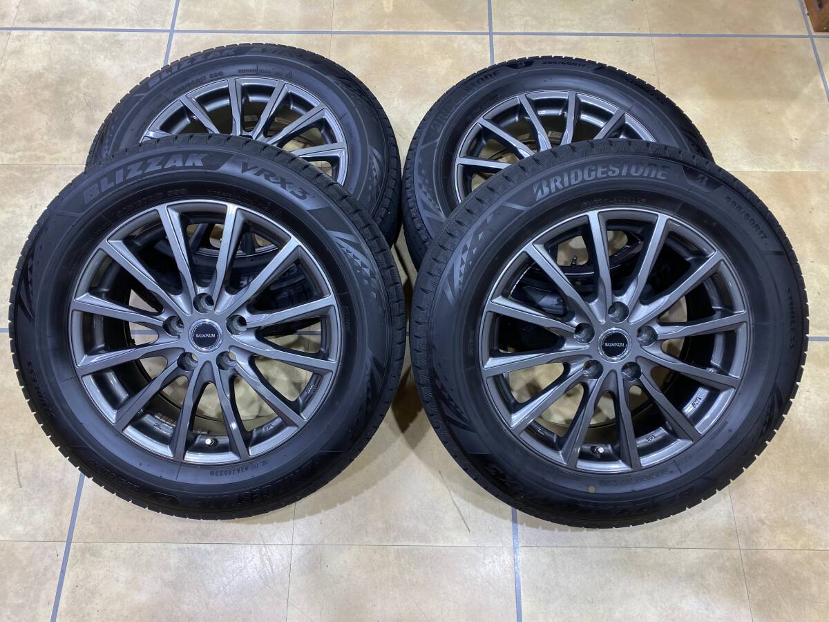 ■BRIDGESTONE BALMINUM アルミホイール スタッドレスタイヤ 4本セット 225/60R17 2023年 5穴 114.3 アルファード ヴェルファイア VRX3■拍卖
