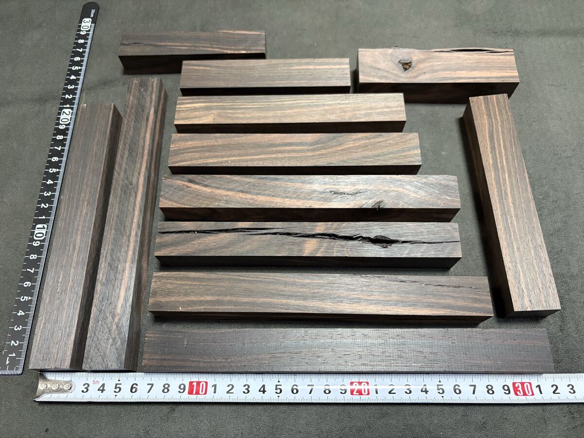 縞黒檀 黒檀 端材 木端 素材 銘木 唐木 材木 レターパックライト 送料430円拍卖