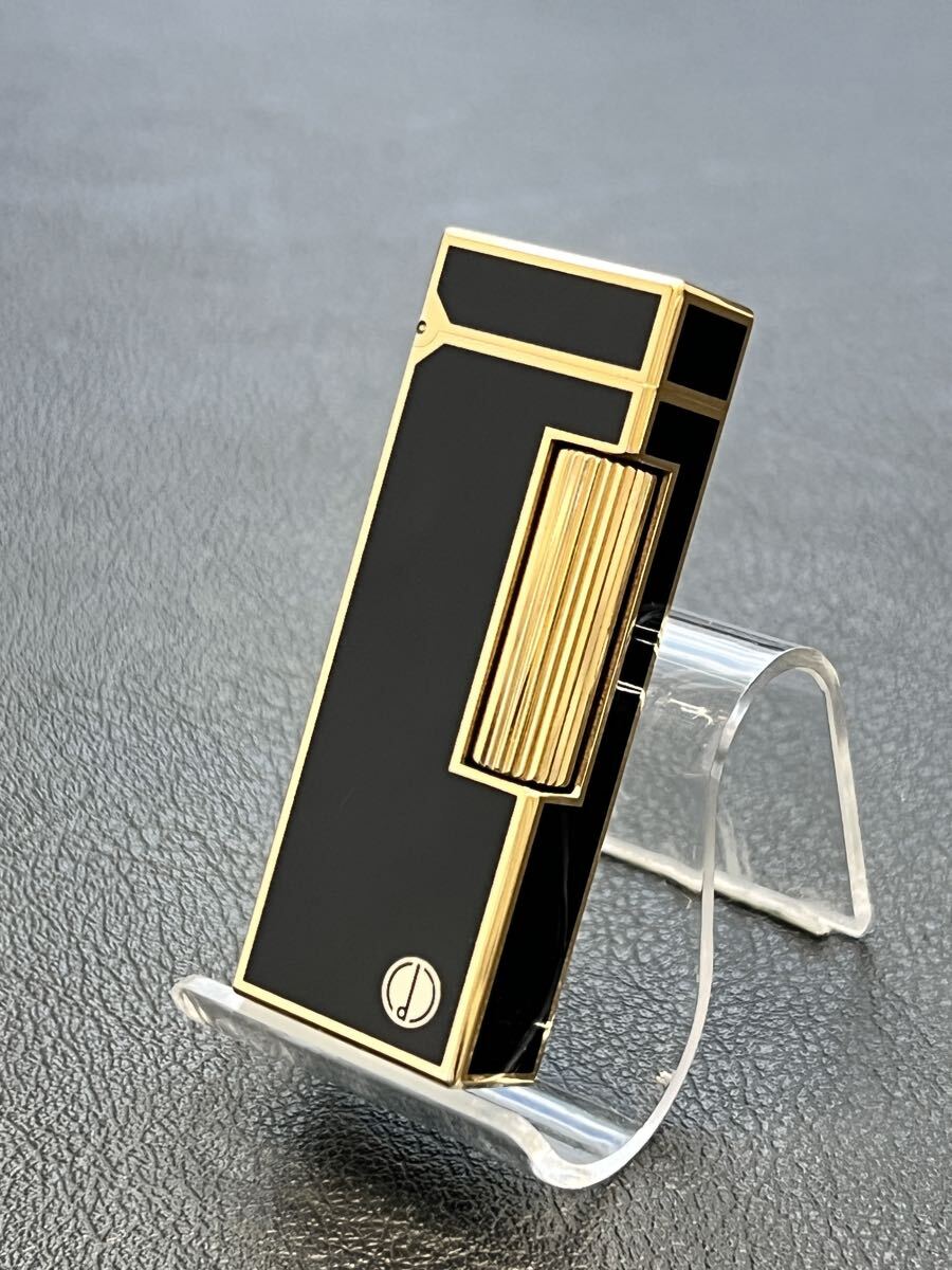 Dunhill ダンヒル ガスライター ブラック ゴールド拍卖