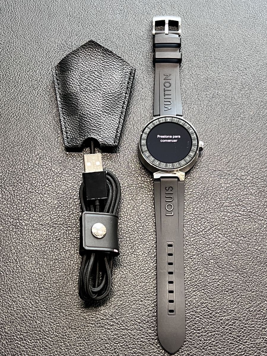 Louis Vuitton ルイヴィトン QT004 タンブール ホライゾン ラバー×SS スマートウォッチ 充電OK拍卖