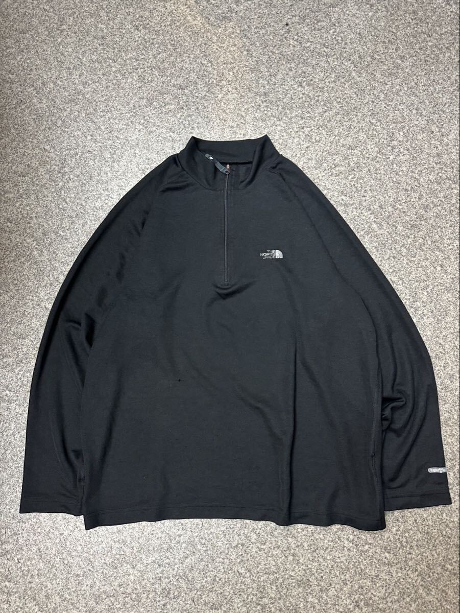 THE NORTH FACE ノースフェイス ハーフジップ ブラック 黒 トップス ロゴプリント アウトドア 無地 ヴァイパーウィック 古着 ユーズド 拍卖