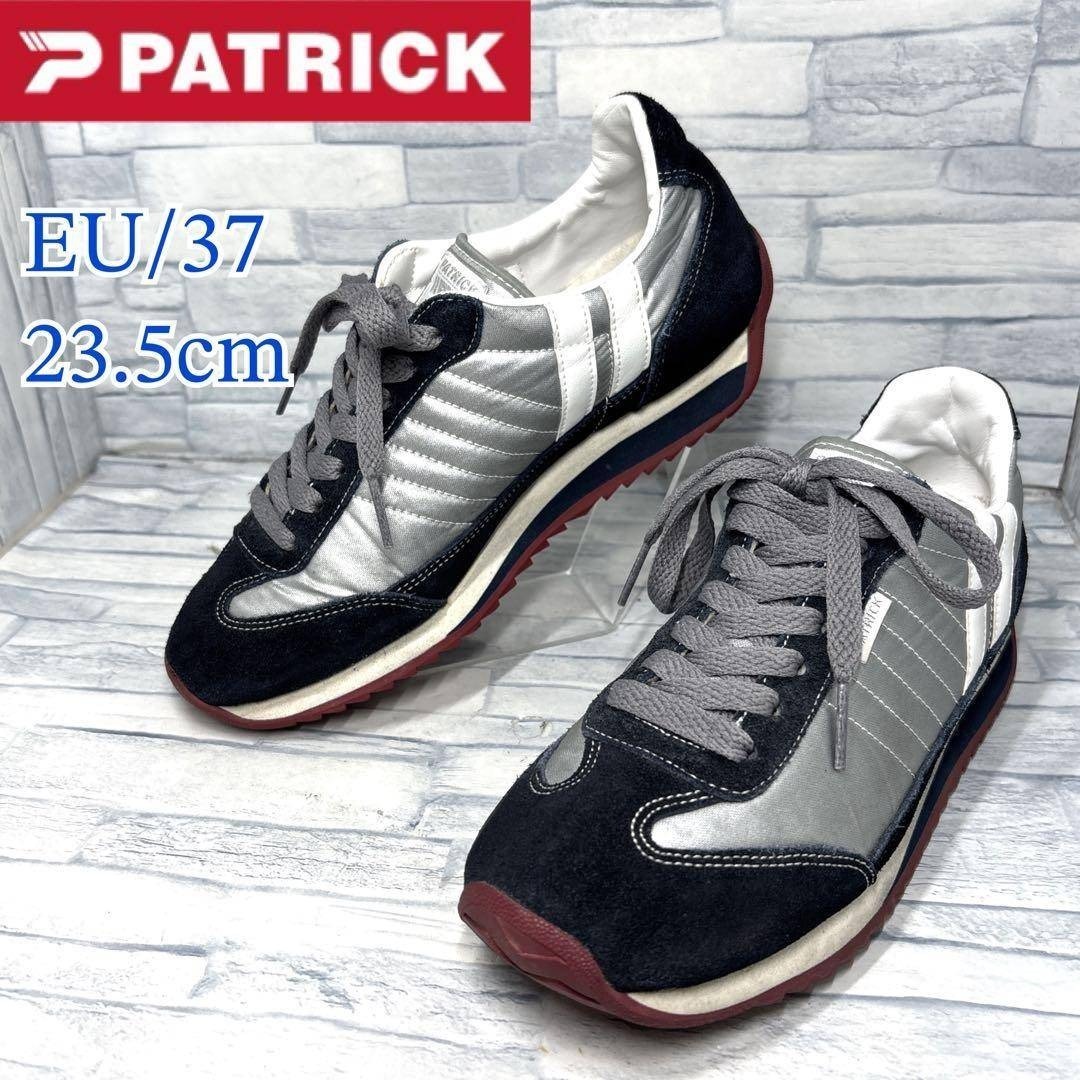 美品PATRICK パトリック スニーカー マラソン スターリー シルバー 23.5cm拍卖