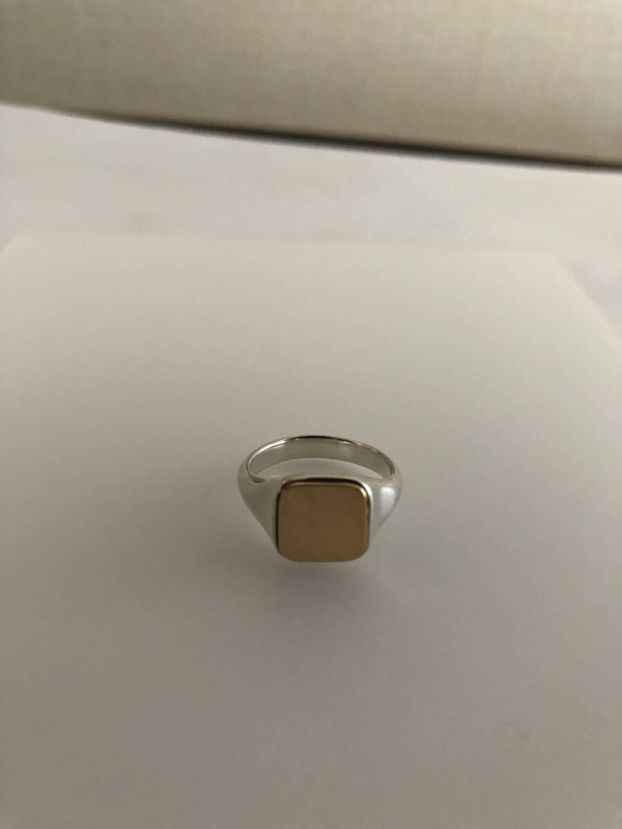 GARDEL ELEMENT RING 7.5号 GDR-123 SV925 K18YG ガーデル シグネットリング 印台 シルバー925 リング 指輪 silver拍卖