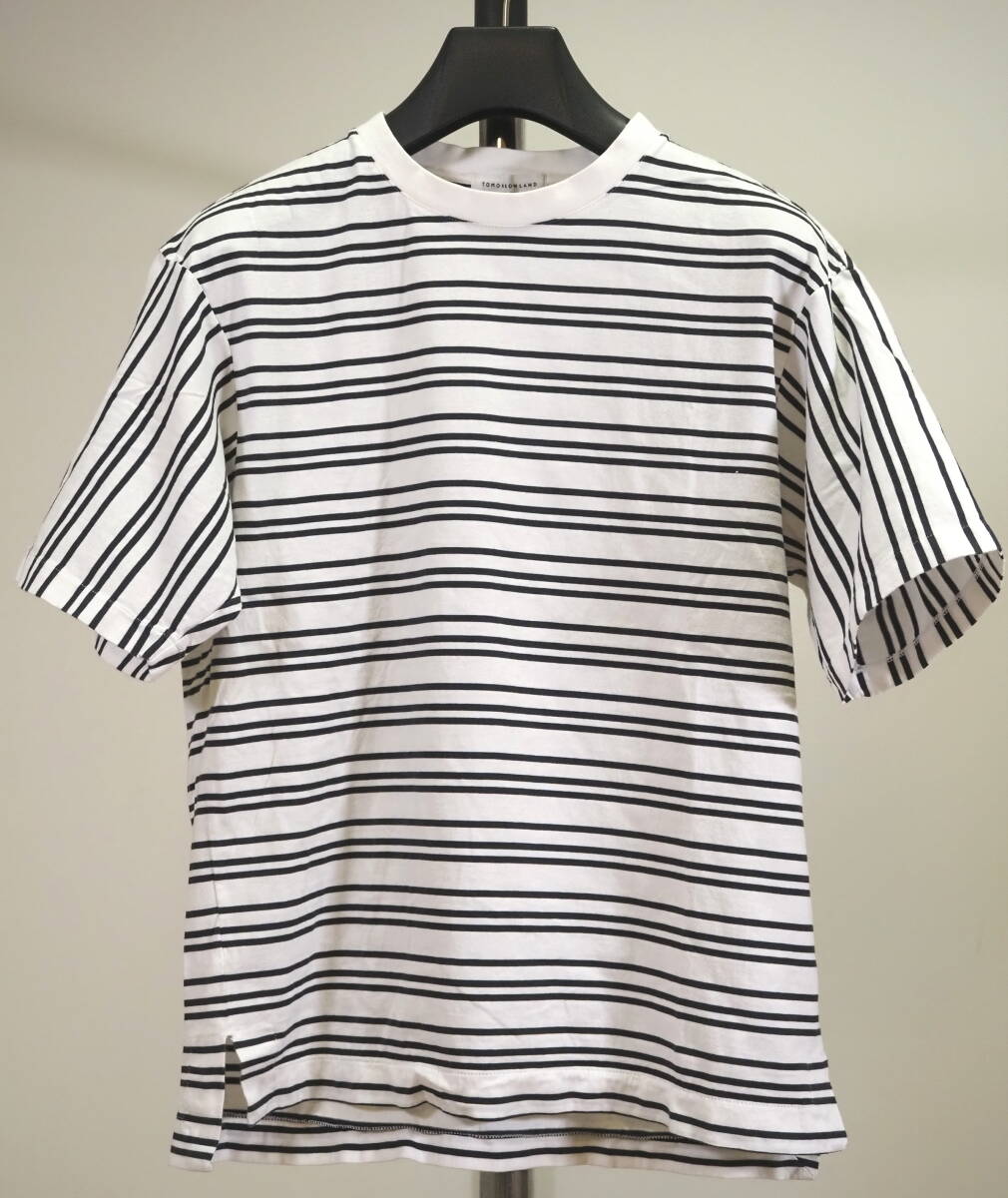 TOMORROWLANDトゥモローランド ボーダーTシャツM白×紺 日本製拍卖