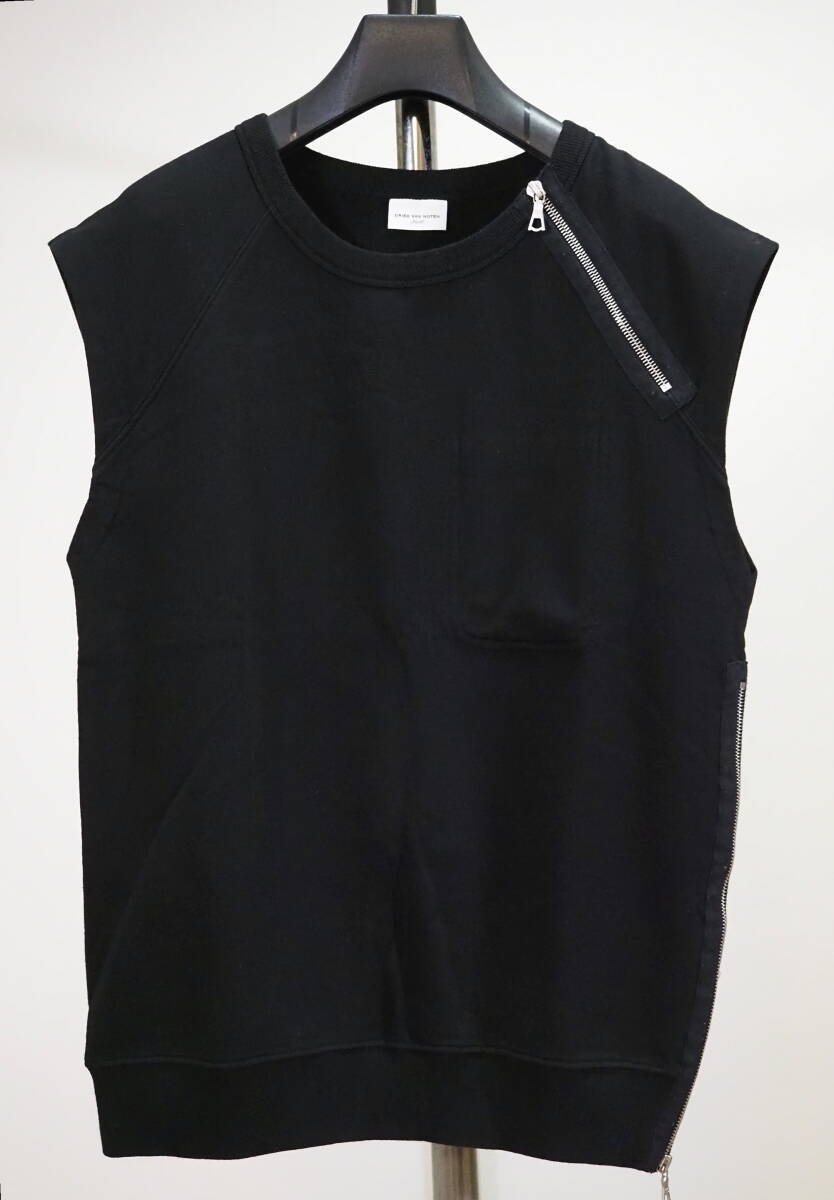 DRIES VAN NOTEN ドリスバンノッテン 肩ZIPノースリーブスエットS黒拍卖