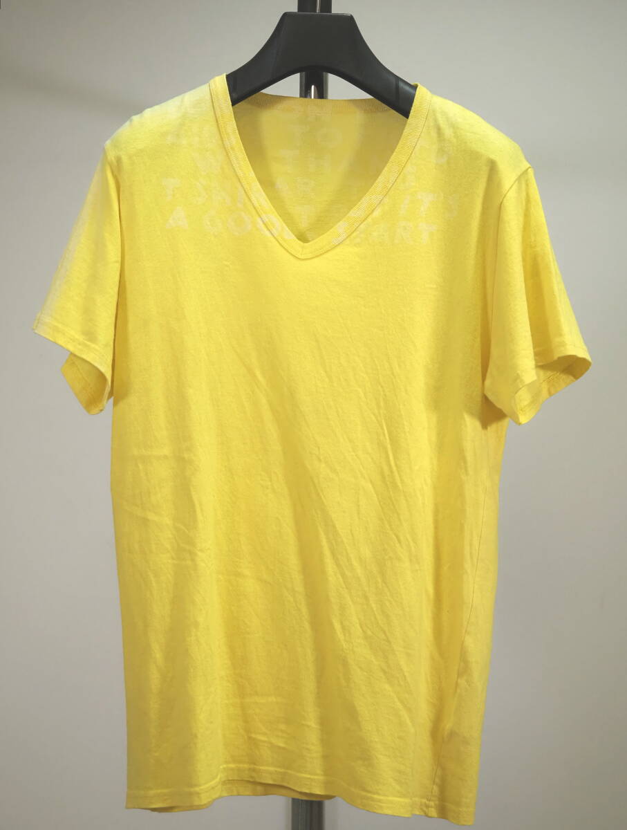MAISON MARTIN MARGIELA マルタンマルジェラ 10SS VネックエイズTシャツM黄色拍卖