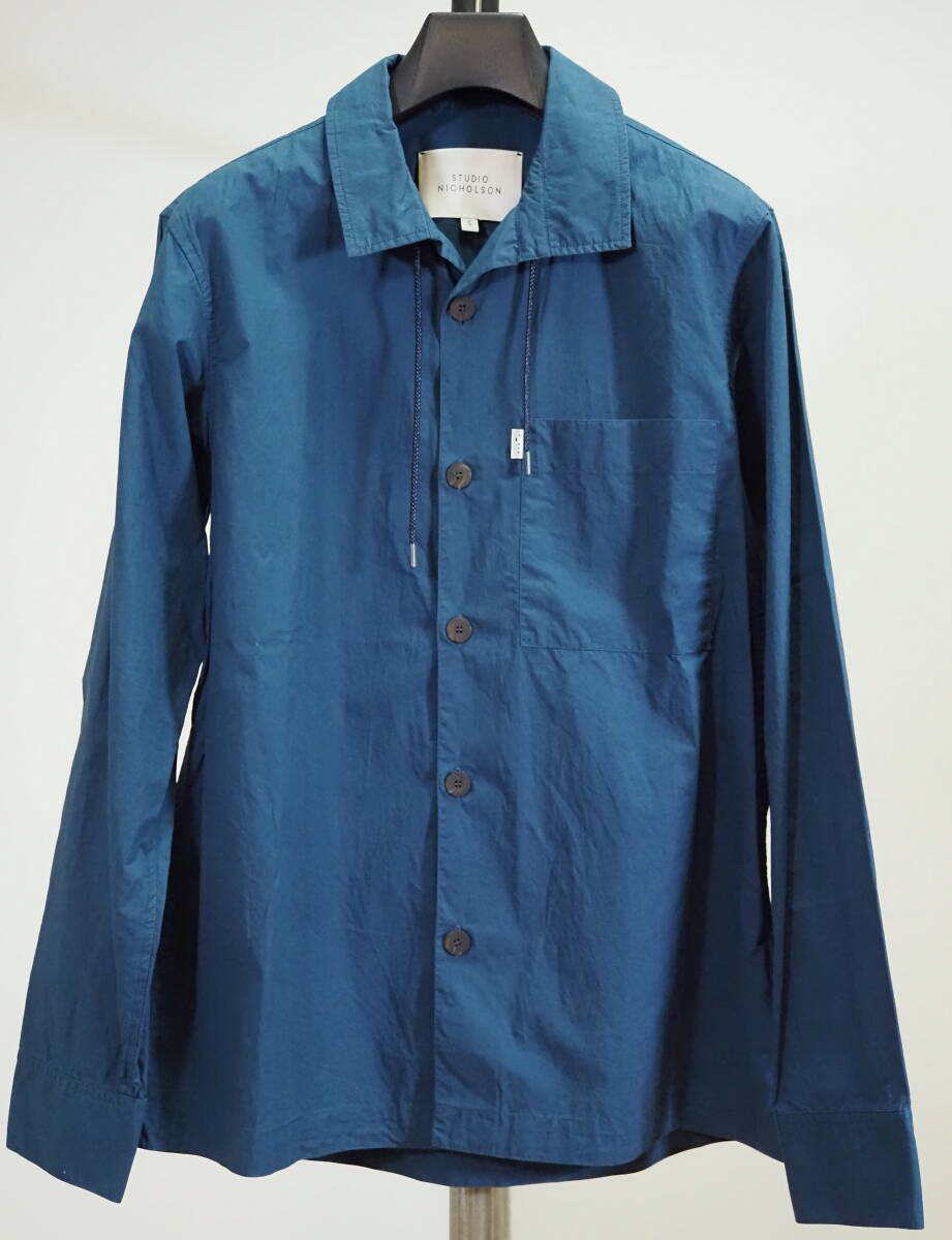 STUDIO NICHOLSON スタジオニコルソン 21SSコード付きオープンカラーシャツS青拍卖