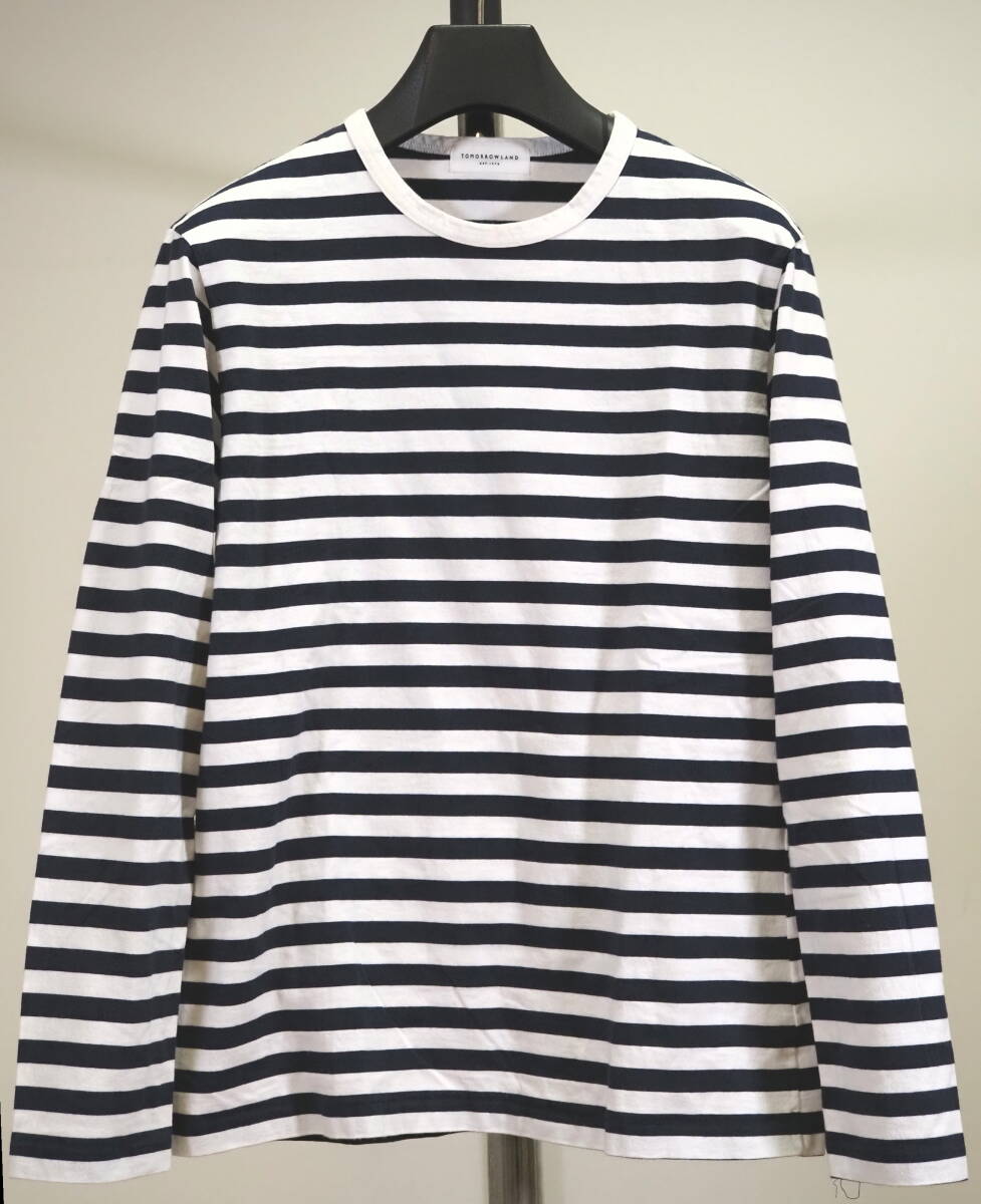 TOMORROWLANDトゥモローランド ボーダーロングTシャツM白×紺 日本製拍卖