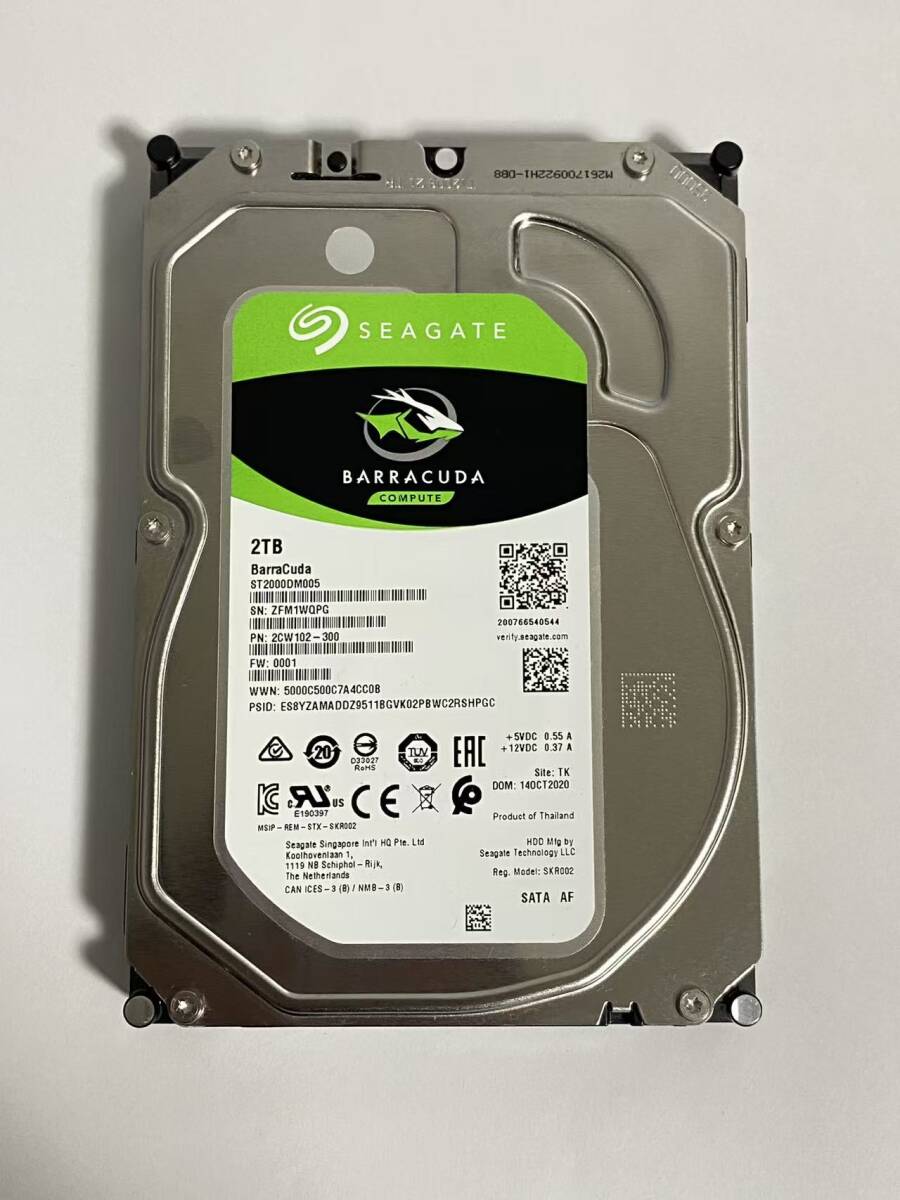 X50 【送料無料】SEAGATE BARRACUDA ST2000DM005-2CW102 2TB 3.5インチ内蔵HDD フォーマット済み 正常品 PCパーツ 動作確認済拍卖