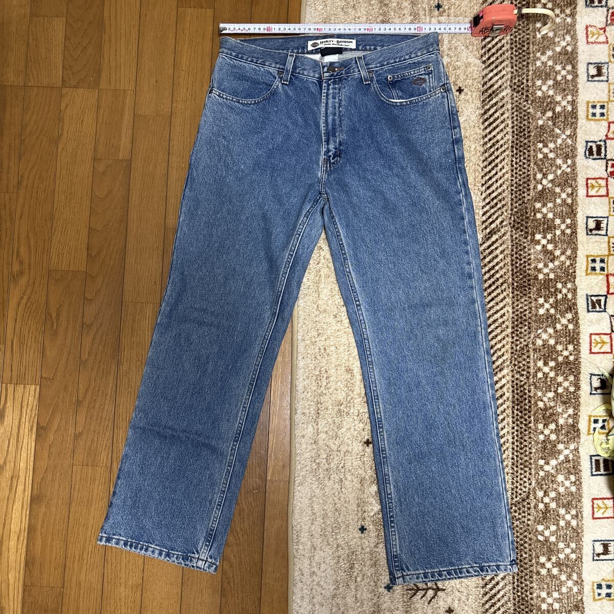 【ハーレー純正】デニムパンツ 表記サイズ34x30 ブルーHarley-Davidson Gパン 5ポケットストレートジーンズ拍卖