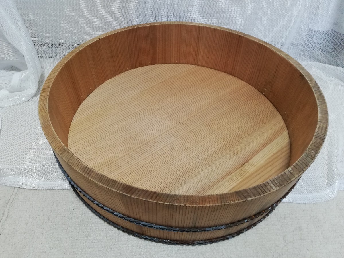 直径40.7cm ◆ 寿司桶 ( 飯台 飯切り )桶 ◆ 現状品 古民具 昭和レトロ拍卖