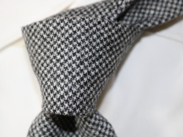【千/伊】ls20707/ブリューワ超絶カシミヤ混紡千鳥格子ハンドメイドネクタイ拍卖