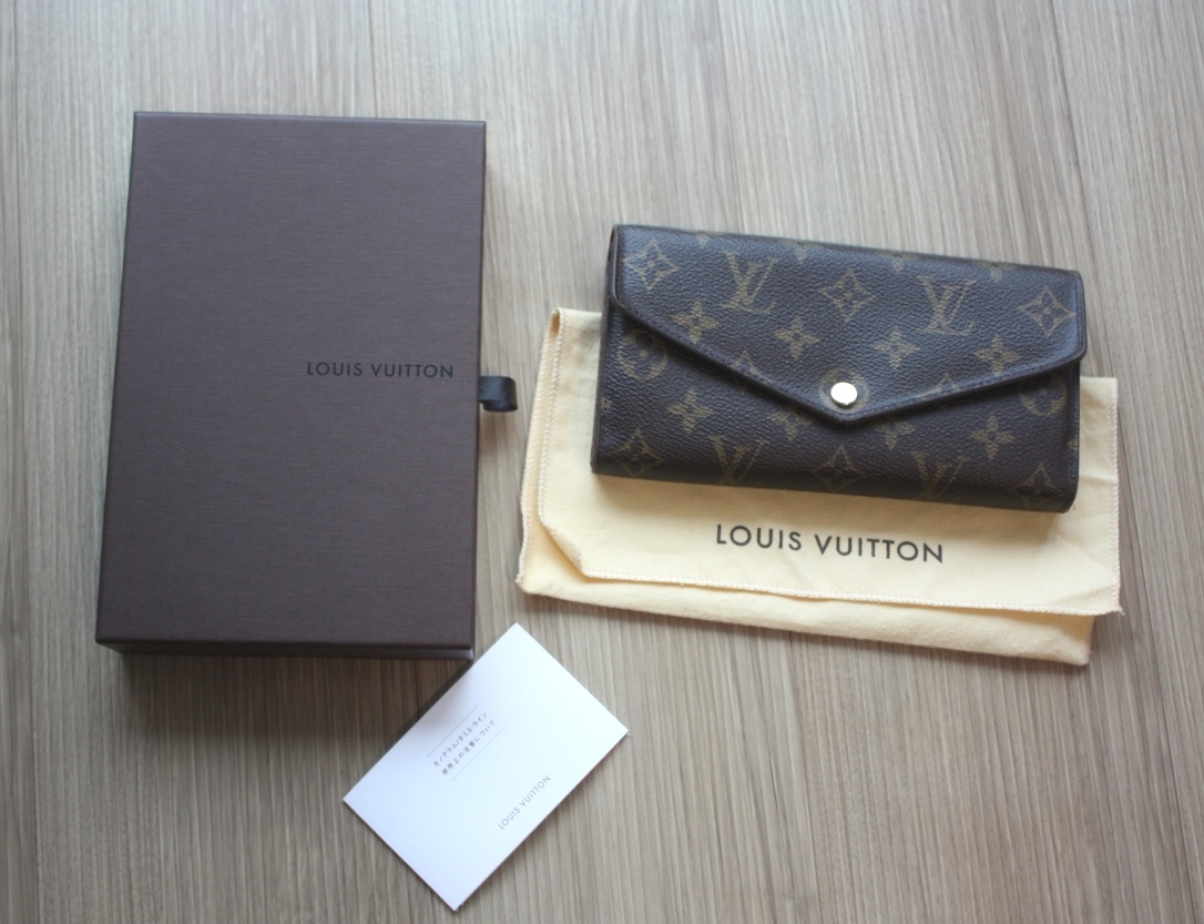 ★美品 本物 LOUIS VUITTON ルイヴィトン M62236 モノグラム 長財布 ポルトフォイユサラ コクリコ 茶色 カード入れ・小銭入れ有り♪拍卖