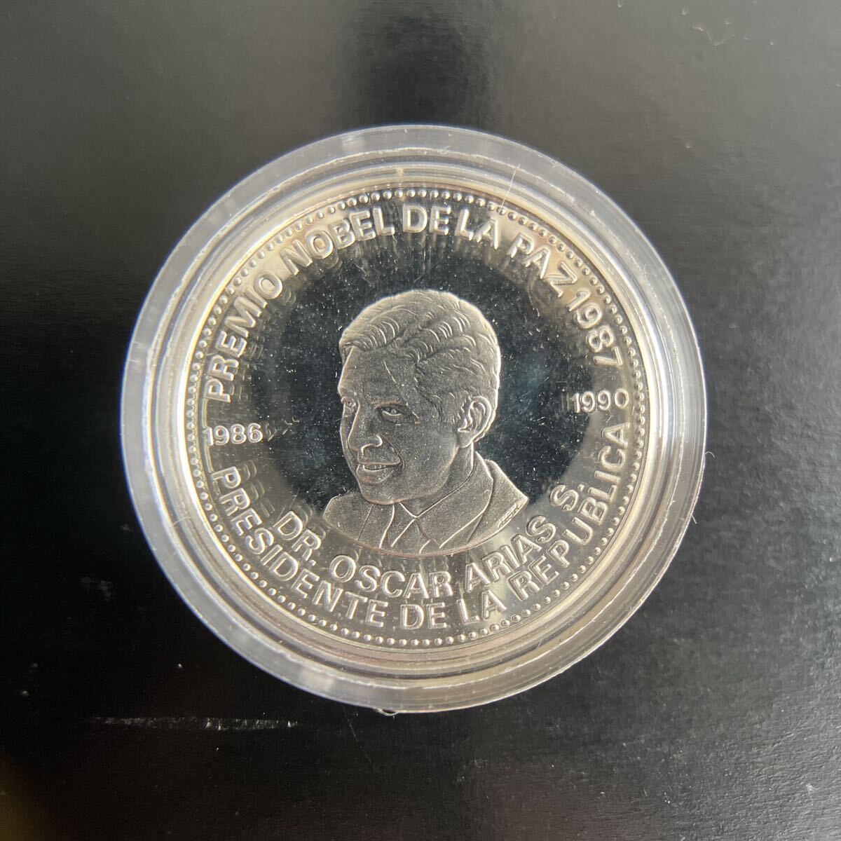 ⑧ 1987年 コスタリカ 1000コロン銀貨 オスカル・アリアス・サンチェス元大統領 アンティークコイン 外国古銭 ★27拍卖