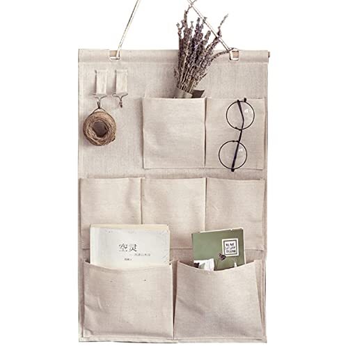 オフホワイト Tazive ウォールポケット 壁掛け収納式 ドアハンガーポケット 3段 7ポケット 壁掛け 玄関 小物入れ 新聞紙拍卖