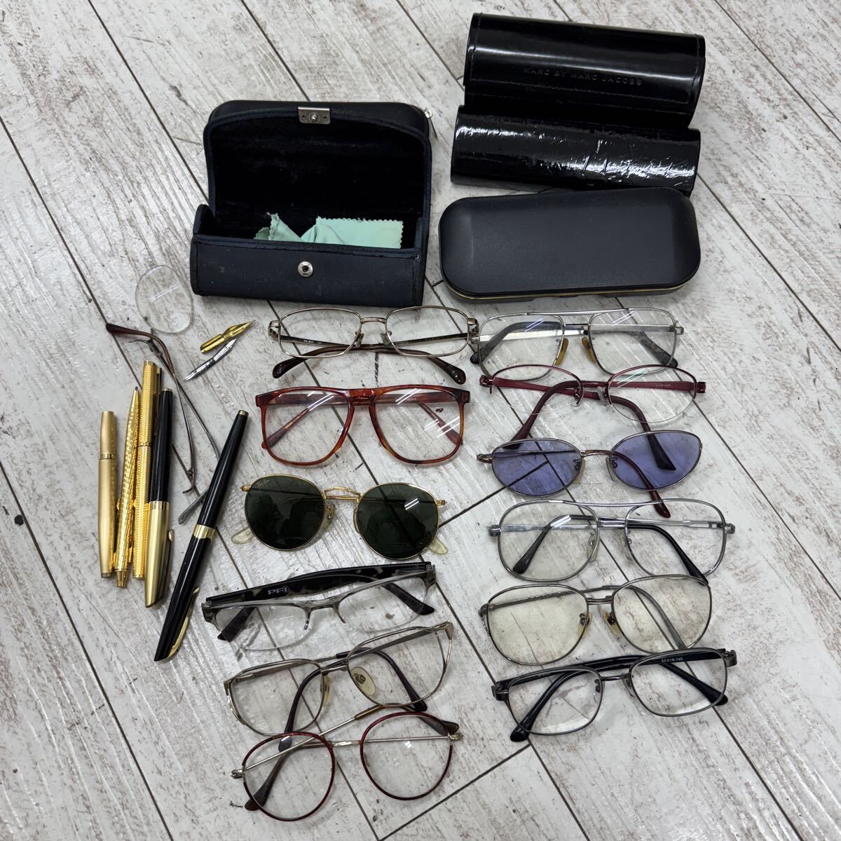 メガネ 眼鏡 金属フレーム 万年筆など まとめ売り セット売り拍卖