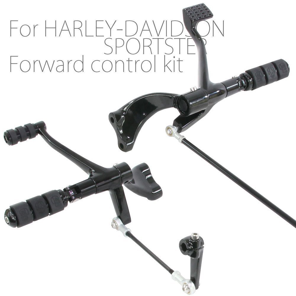 ハーレー フォワードコントロールキット ブラック XL883 XL1200 2004-2013モデル ペダル フットペグ ステップセット スポーツスター パーツ拍卖