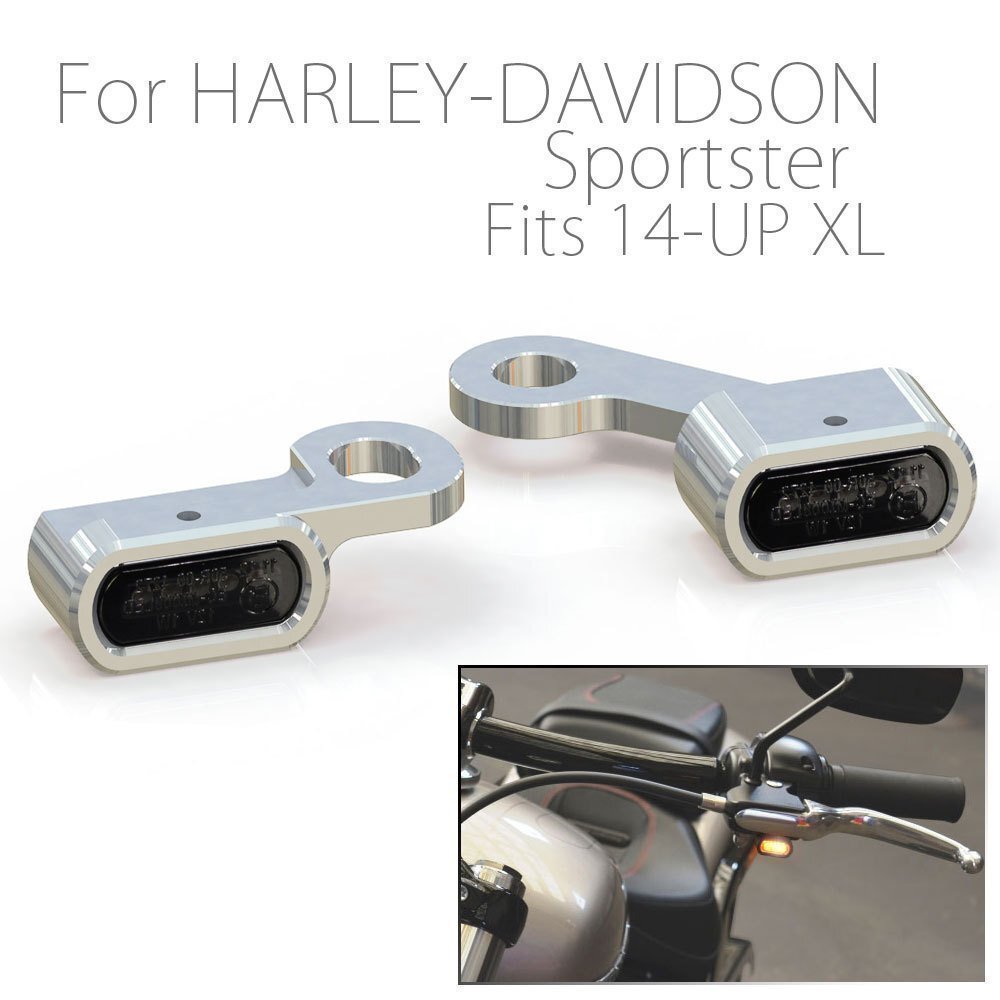 ハーレー スポーツスター 2014年以降適合 LED リロケーション マイクロミニウインカー クロームボディ スモークレンズ XL883 XL1200拍卖